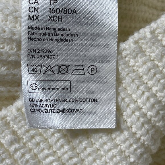 New H & M Knit Sweater Gold Buttons Mock Neck XS Extra Small - Picture 7 of 8
